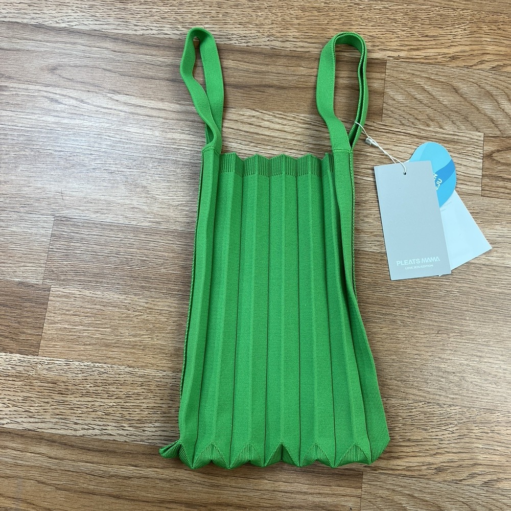 Pleatsmama Mini Pleats Tote Bag Neon Lime NEW with Tags‎